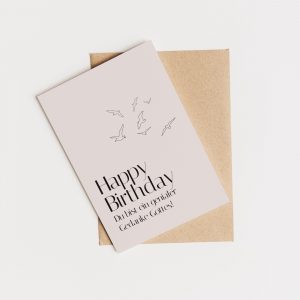 Minimalistische Geburtstagskarte | Christliche Karte mit Bibelvers | Handgemachte Karte Deutsch | Happy Birthday Karte modern | Segenskarte